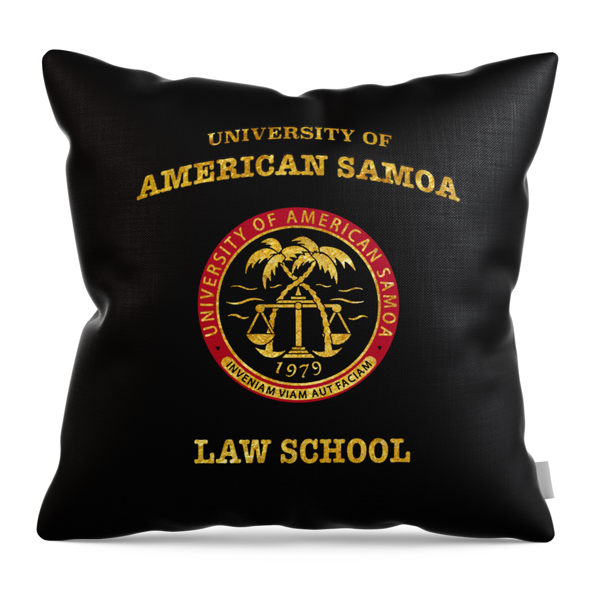 University Throw Pillow featuring the digital art University of American Samoa by Coralie Brousse