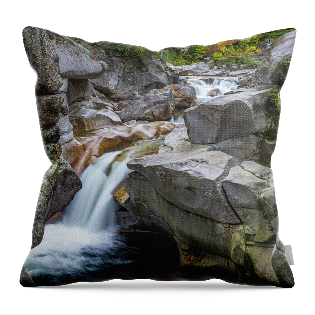 Upper Throw Pillow featuring the photograph Upper Ammo Falls Autumn by White Mountain Images