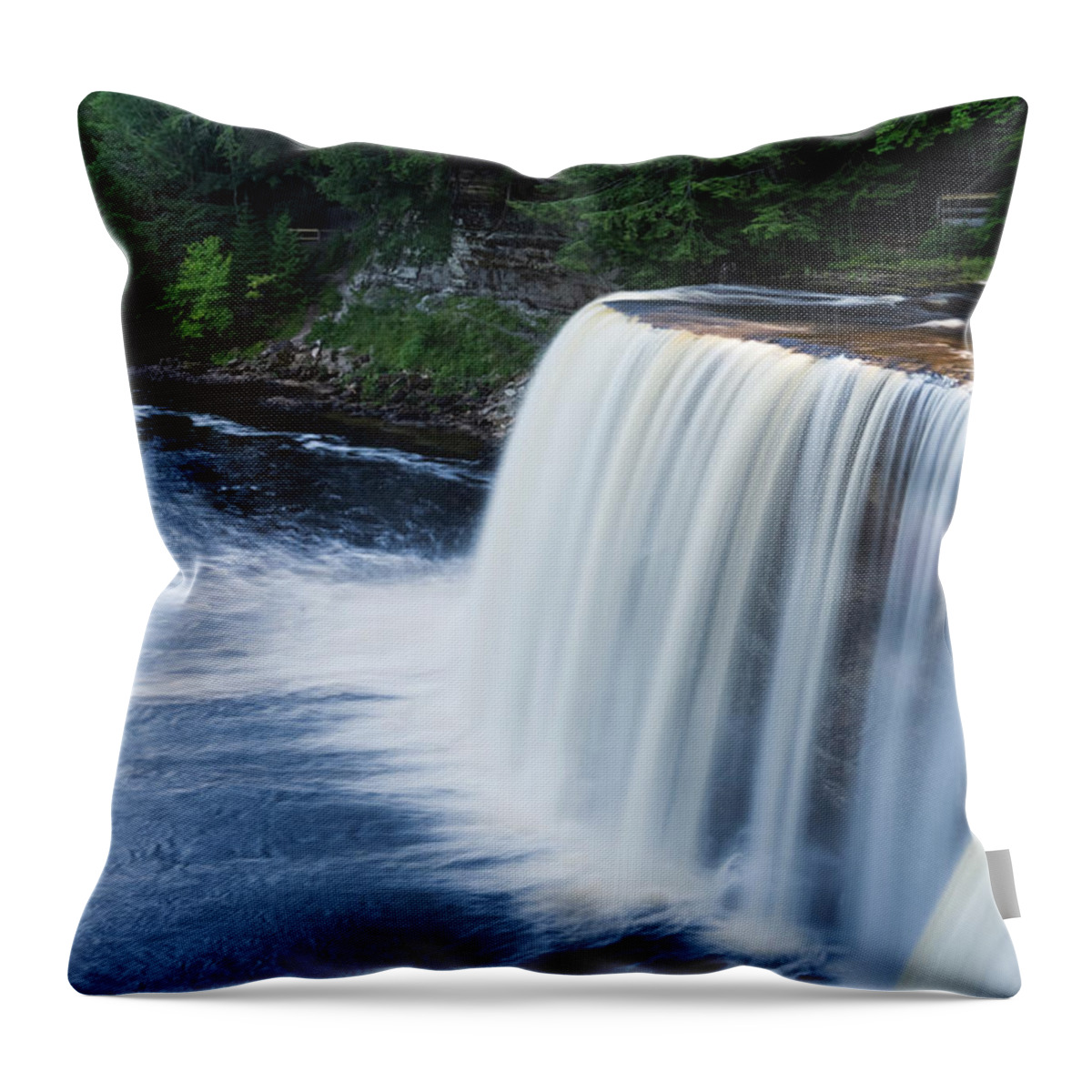 Michigan Throw Pillow featuring the photograph Upper Tahquamenon Falls Michigan by Pickstock
