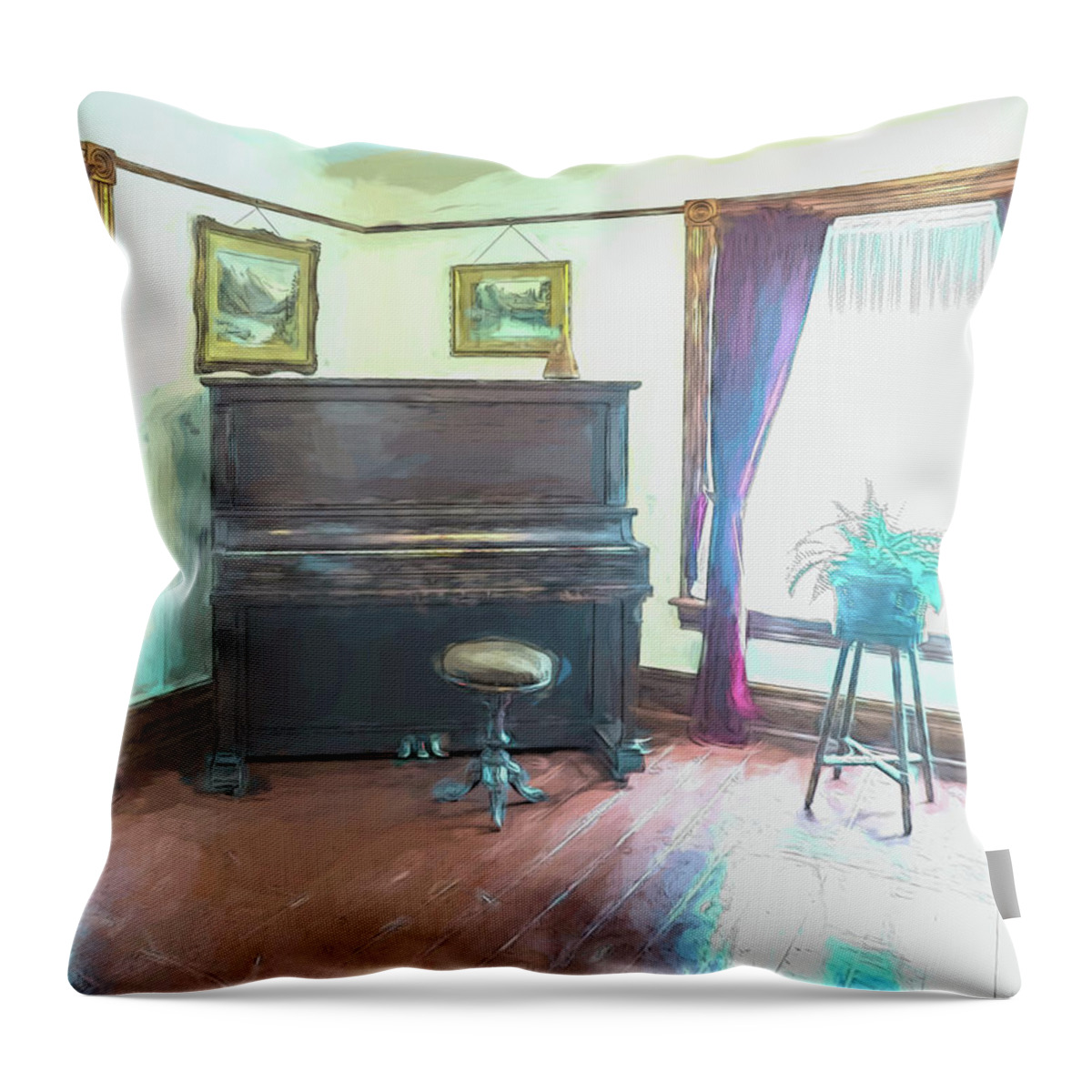 Piano Throw Pillow featuring the photograph Upright Love by Leslie Montgomery