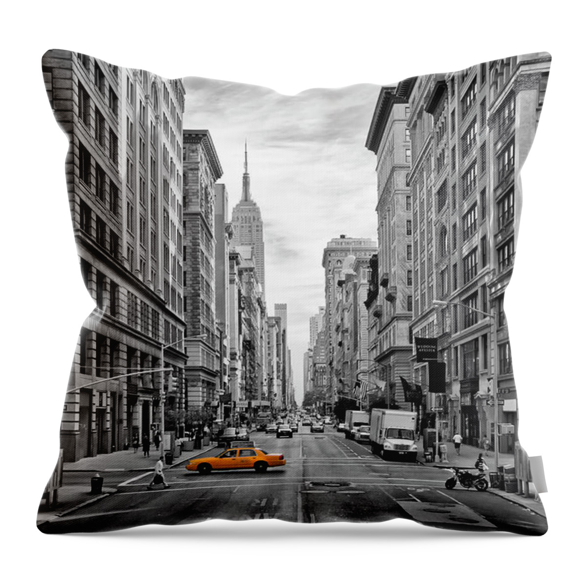Fifth Avenue Throw Pillow featuring the photograph Urban 5th Avenue NYC by Melanie Viola