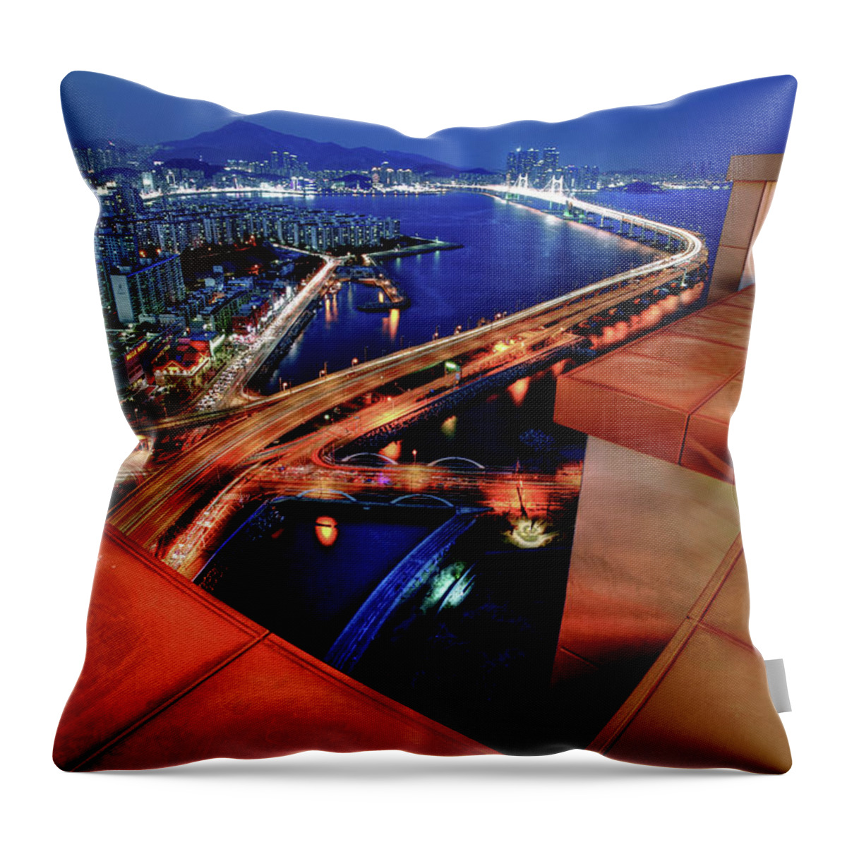 Built Structure Throw Pillow featuring the photograph Urban Blocks - Busan, S.korea by Photography By Simon Bond