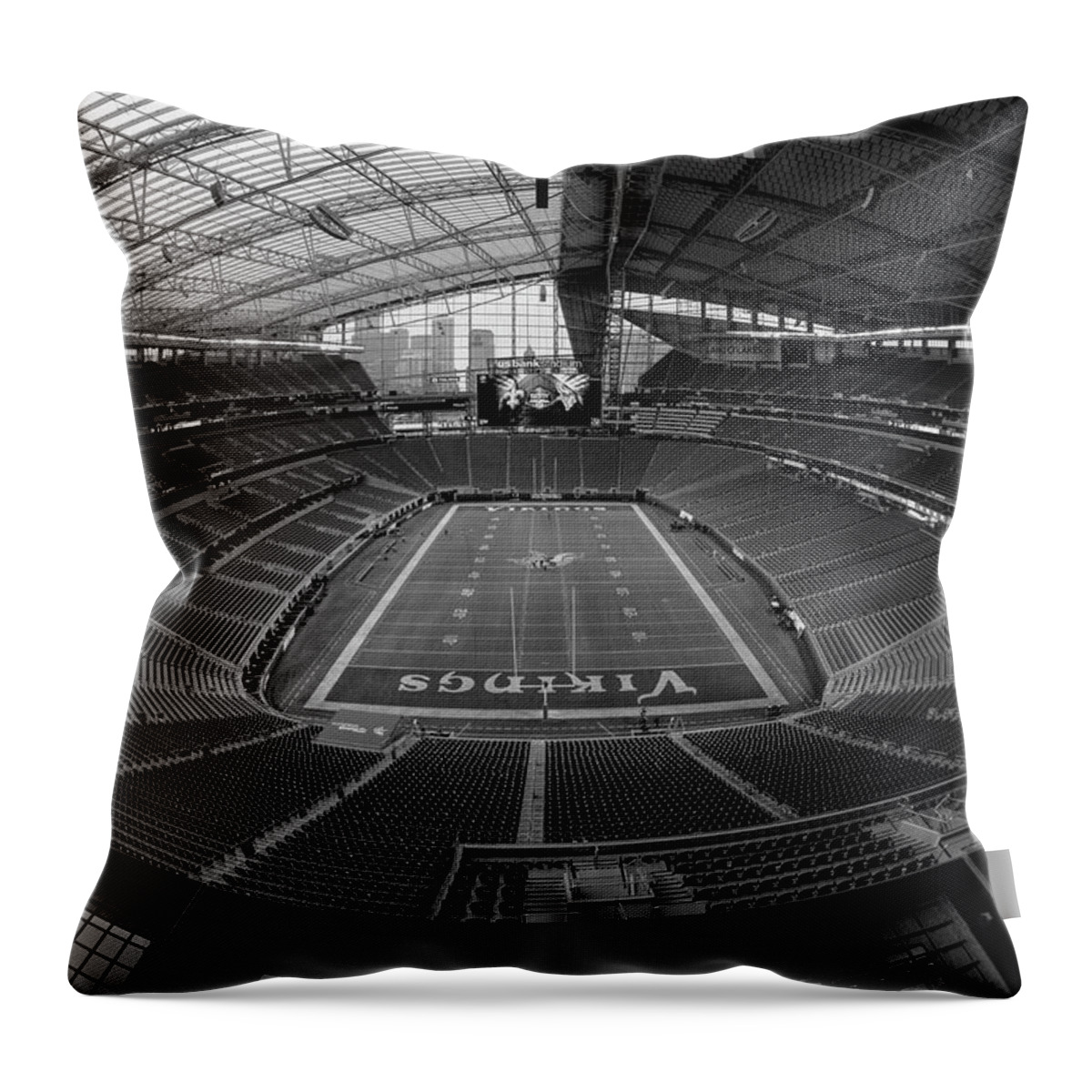 Us Bank Stadium Throw Pillow featuring the photograph Minnesota Vikings #69 by Robert Hayton