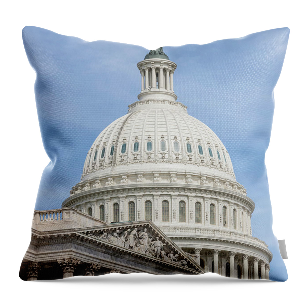 Clarence Holmes Throw Pillow featuring the photograph US Capitol Building I by Clarence Holmes