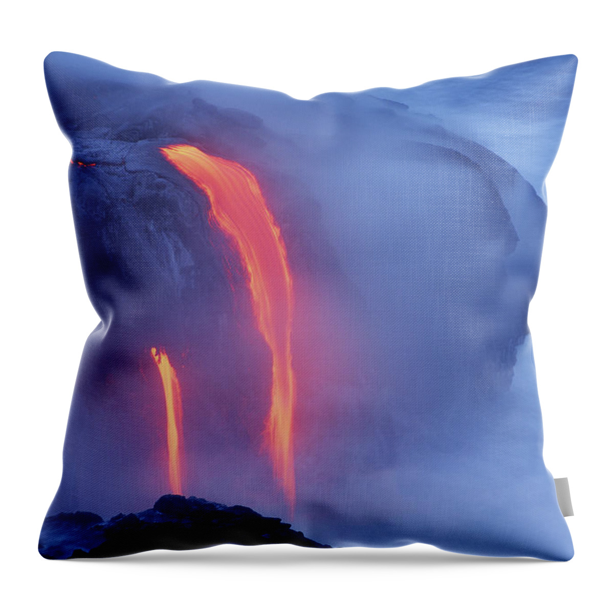 Hawaii Volcanoes National Park Throw Pillow featuring the photograph Usa, Hawaii, Big Island, Volcanoes Np by Art Wolfe