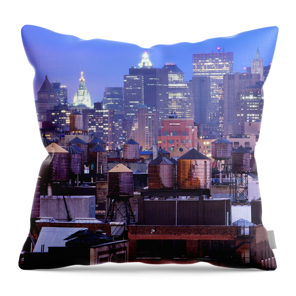 Apartment Throw Pillow featuring the photograph Usa, New York City Skyline And Water by Greg Pease