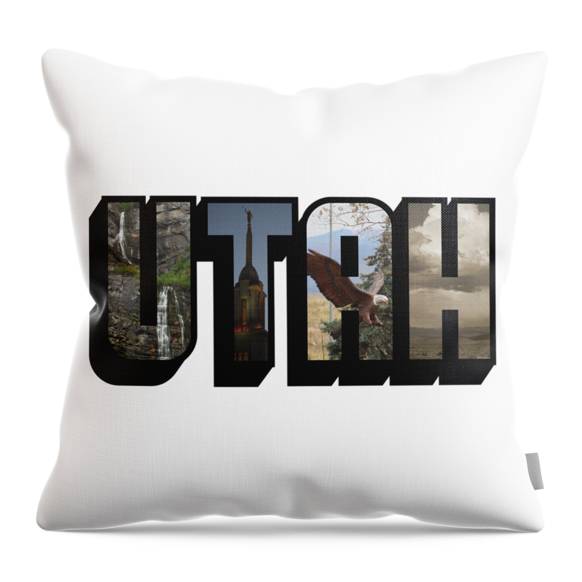 Big Letter Throw Pillow featuring the photograph UTAH Big Letter by Colleen Cornelius