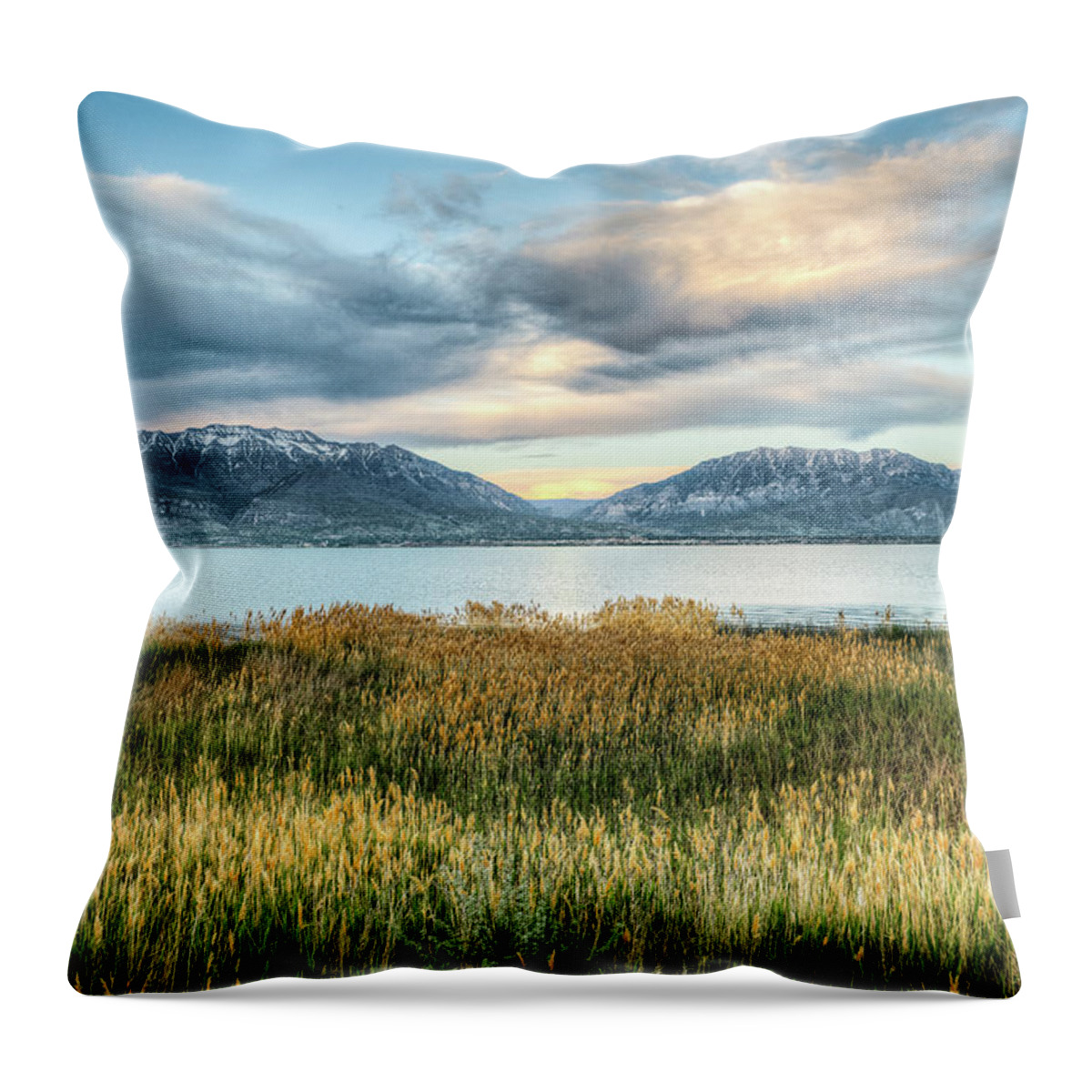 Utah Throw Pillow featuring the photograph Utah Lake by Brett Engle