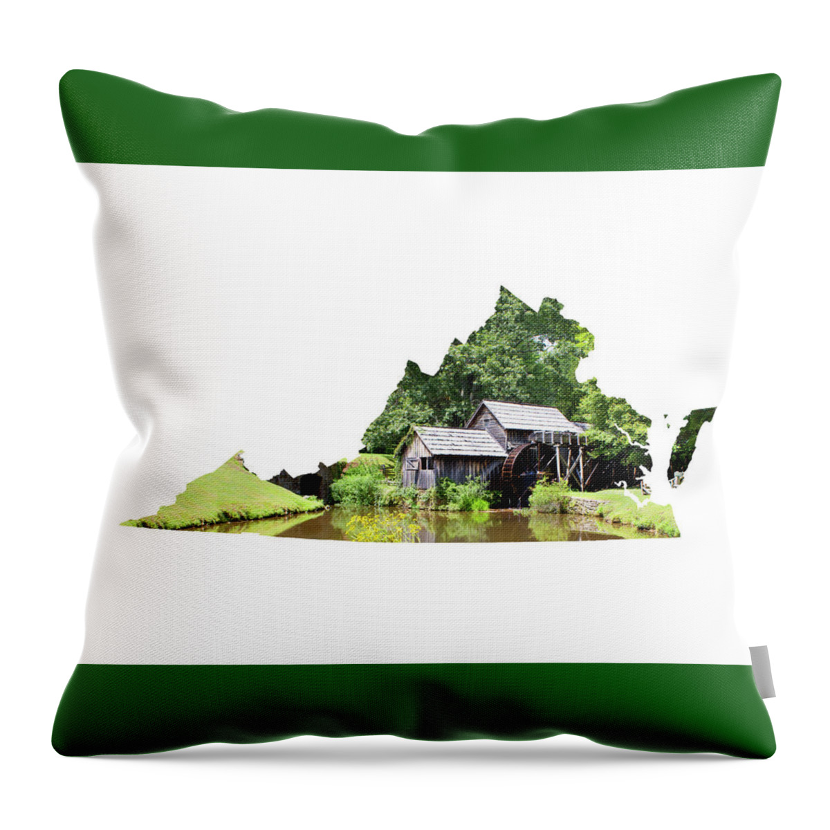 Mabry Mill Throw Pillow featuring the photograph V. A. Shape - Mabry Mill by Orange Cat Art
