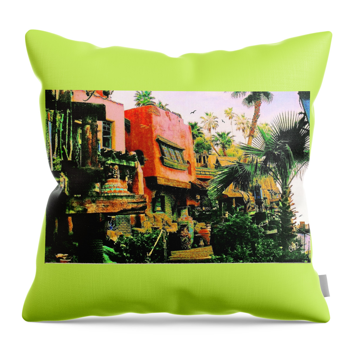 Tropics Throw Pillow featuring the painting Vacation Hideaway by CHAZ Daugherty