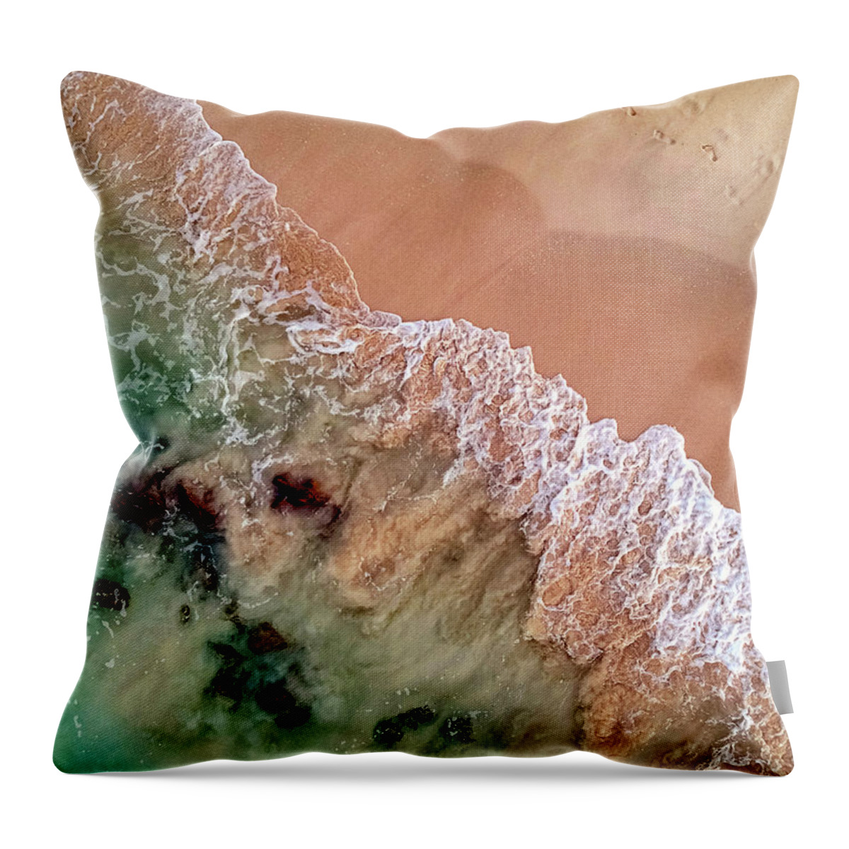 Sand Throw Pillow featuring the photograph Vanishing Footprints by Christopher Johnson