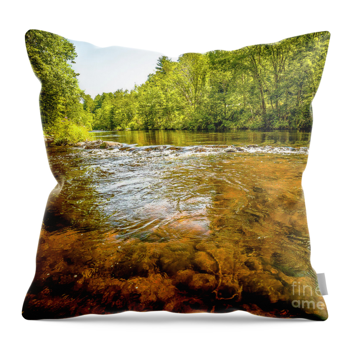 Farmingtion River Throw Pillow featuring the photograph Vans Pool on the Farmington by Tom Cameron