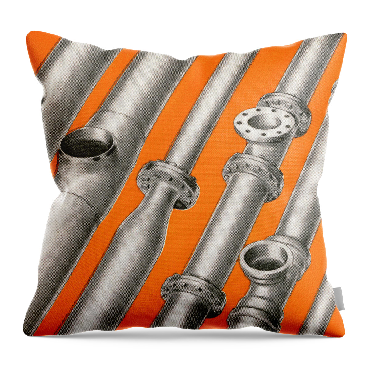 Campy Throw Pillow featuring the drawing Various Size Pipes by CSA Images