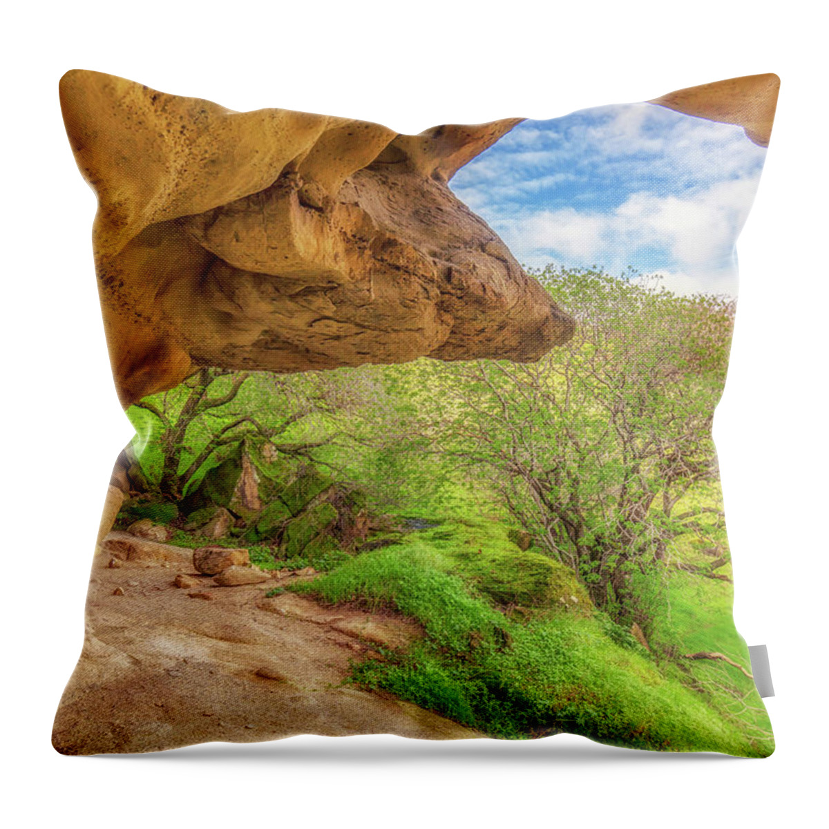 Landscape Throw Pillow featuring the photograph Vasco Caves Landscape by Marc Crumpler