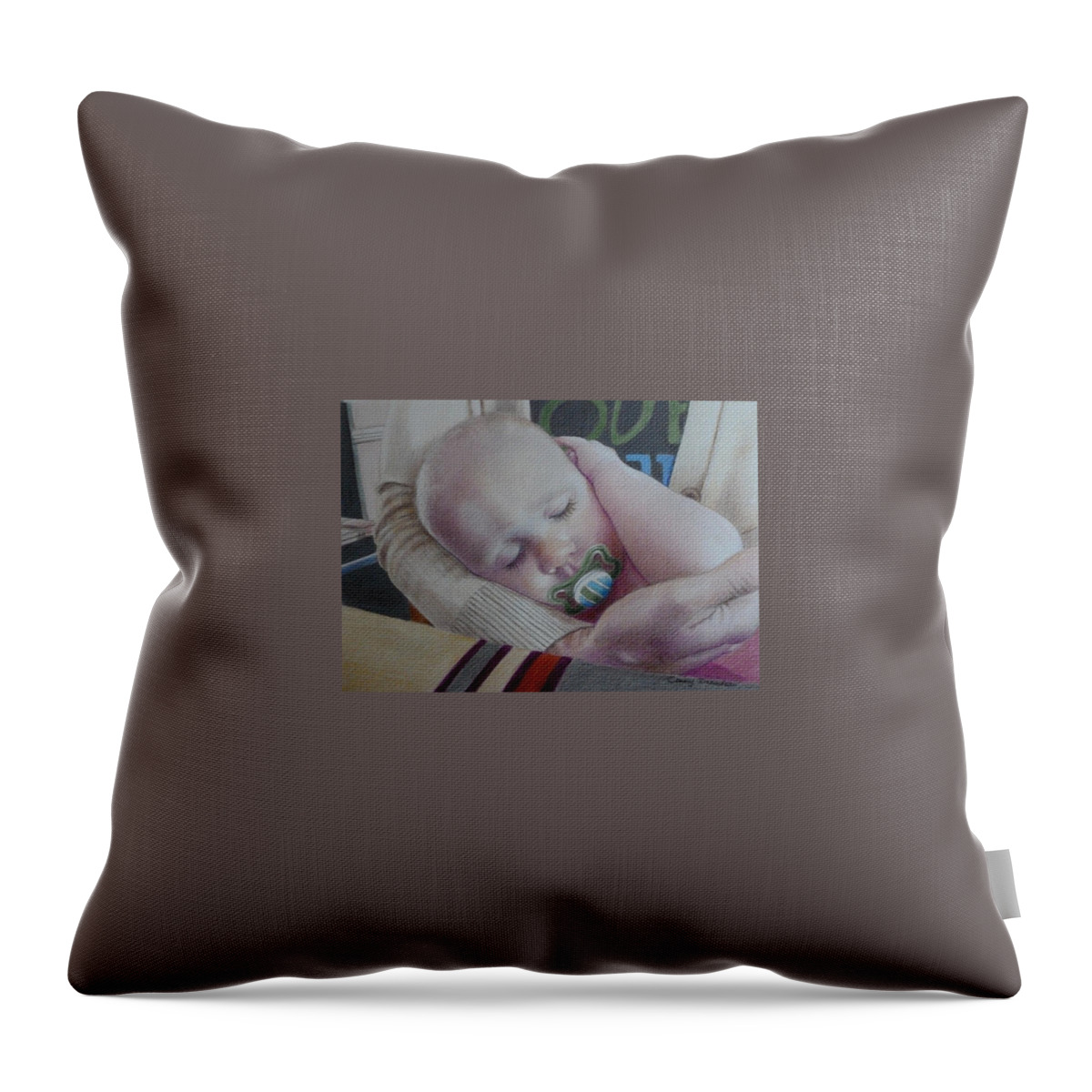 Baby Throw Pillow featuring the mixed media Vasilia by Constance DRESCHER