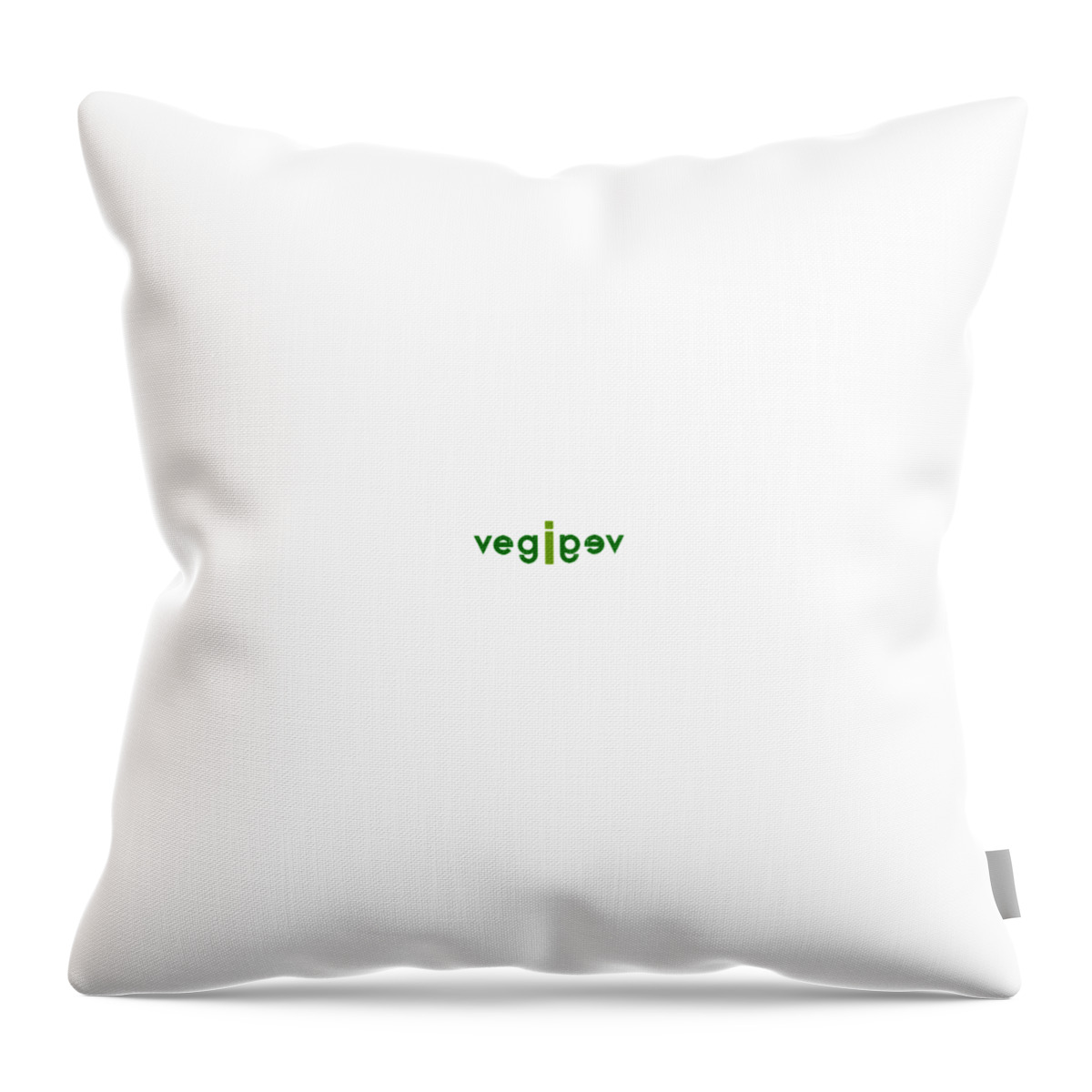  Throw Pillow featuring the drawing VEG end to end with i - two greens by Charlie Szoradi