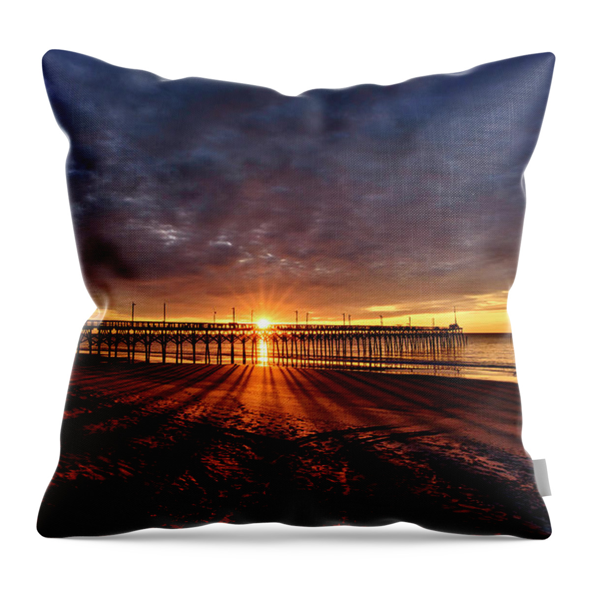Sunrise Throw Pillow featuring the photograph Vertical Beams by DJA Images