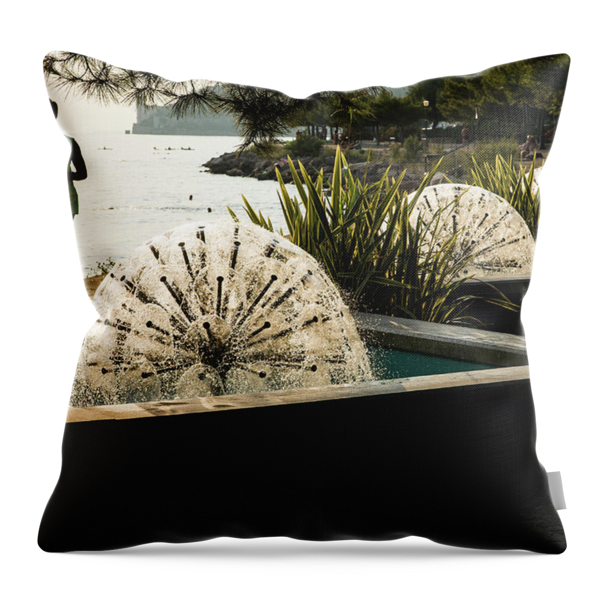 Trieste Throw Pillow featuring the photograph Viale Miramare, Trieste by Ian Middleton