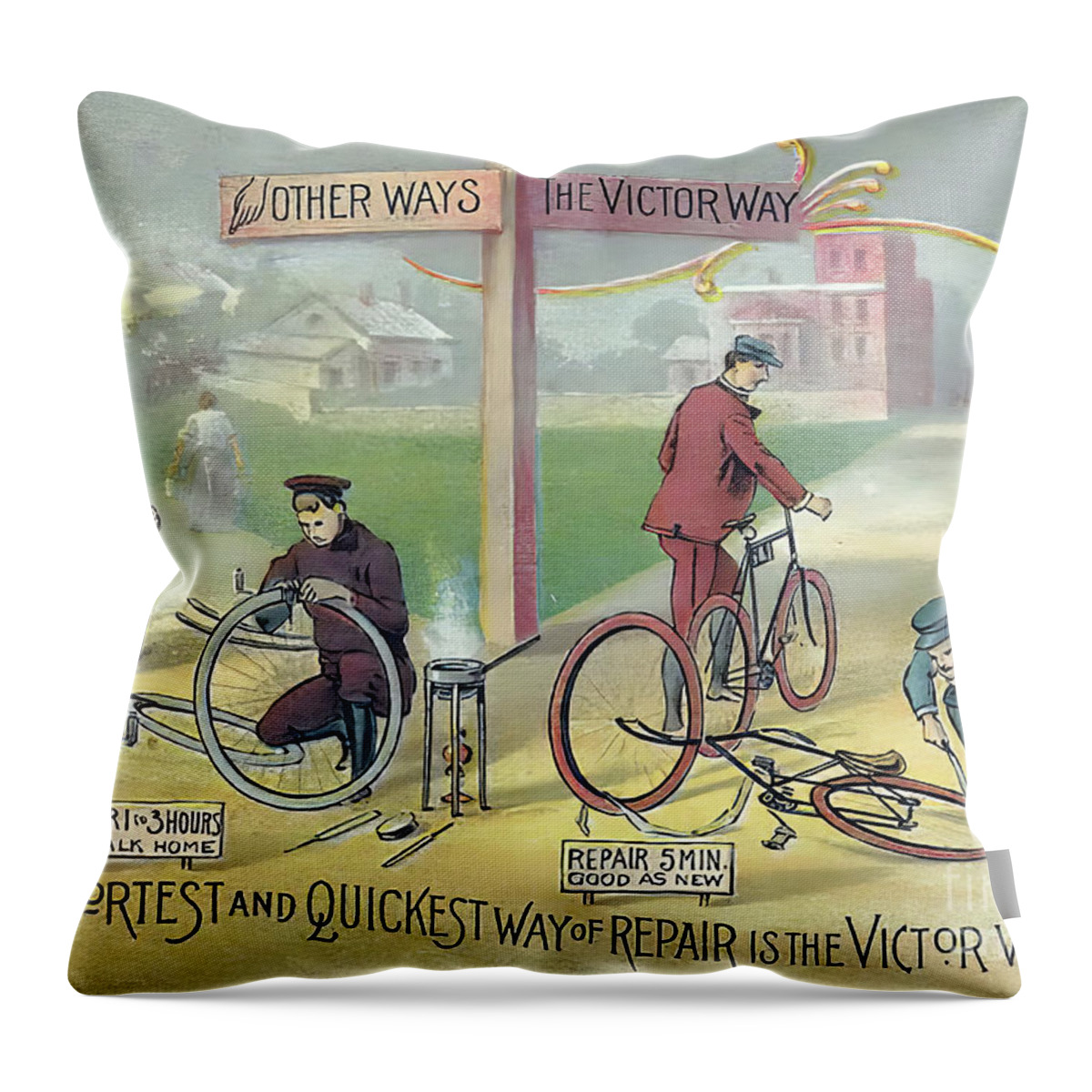 Advert Throw Pillow featuring the photograph Victor Wins The Day by Jack Torcello