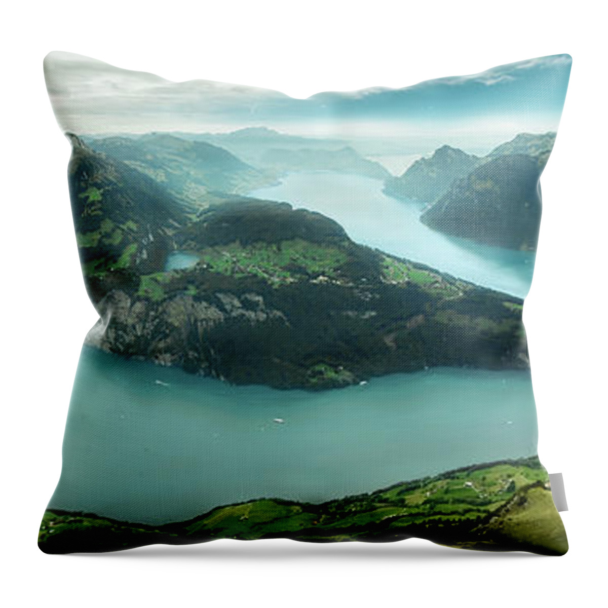 Scenics Throw Pillow featuring the photograph Vierwaldstättersee by Gmsphotography