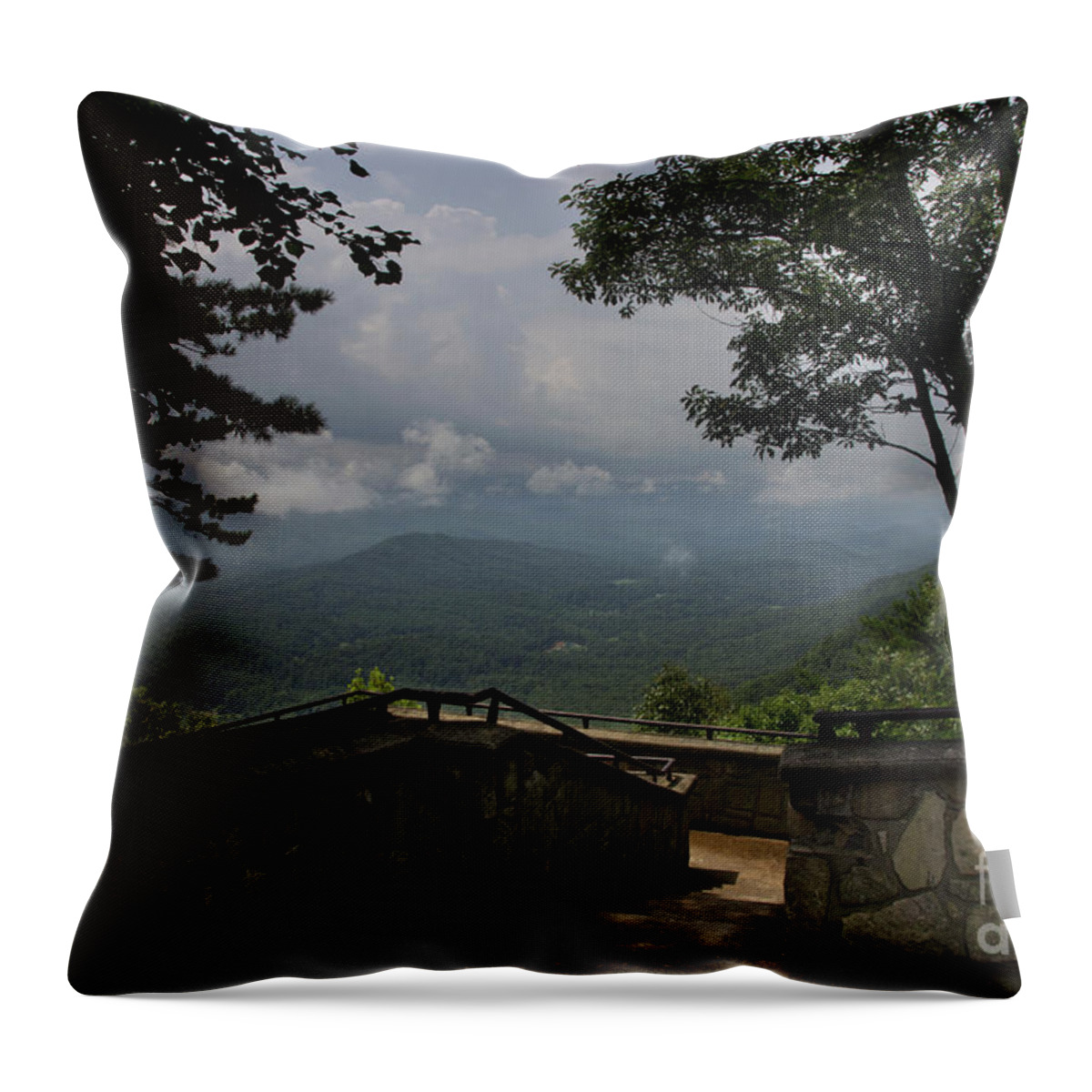 Smoky Mountains Throw Pillow featuring the photograph View From Above by Mike Eingle