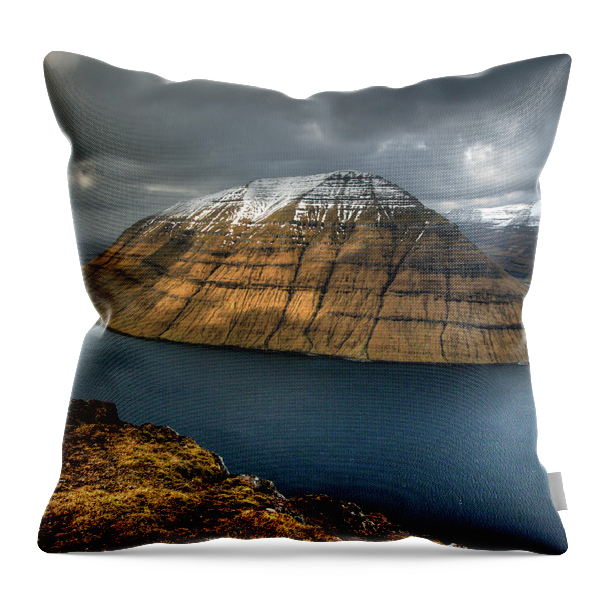 Tranquility Throw Pillow featuring the photograph View From Klakkur by Photo ©tan Yilmaz