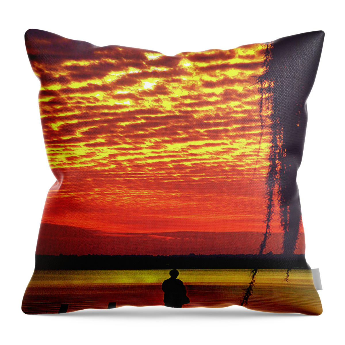 Sunrise Throw Pillow featuring the photograph Vignette version of blue starke by Jeff Kurtz