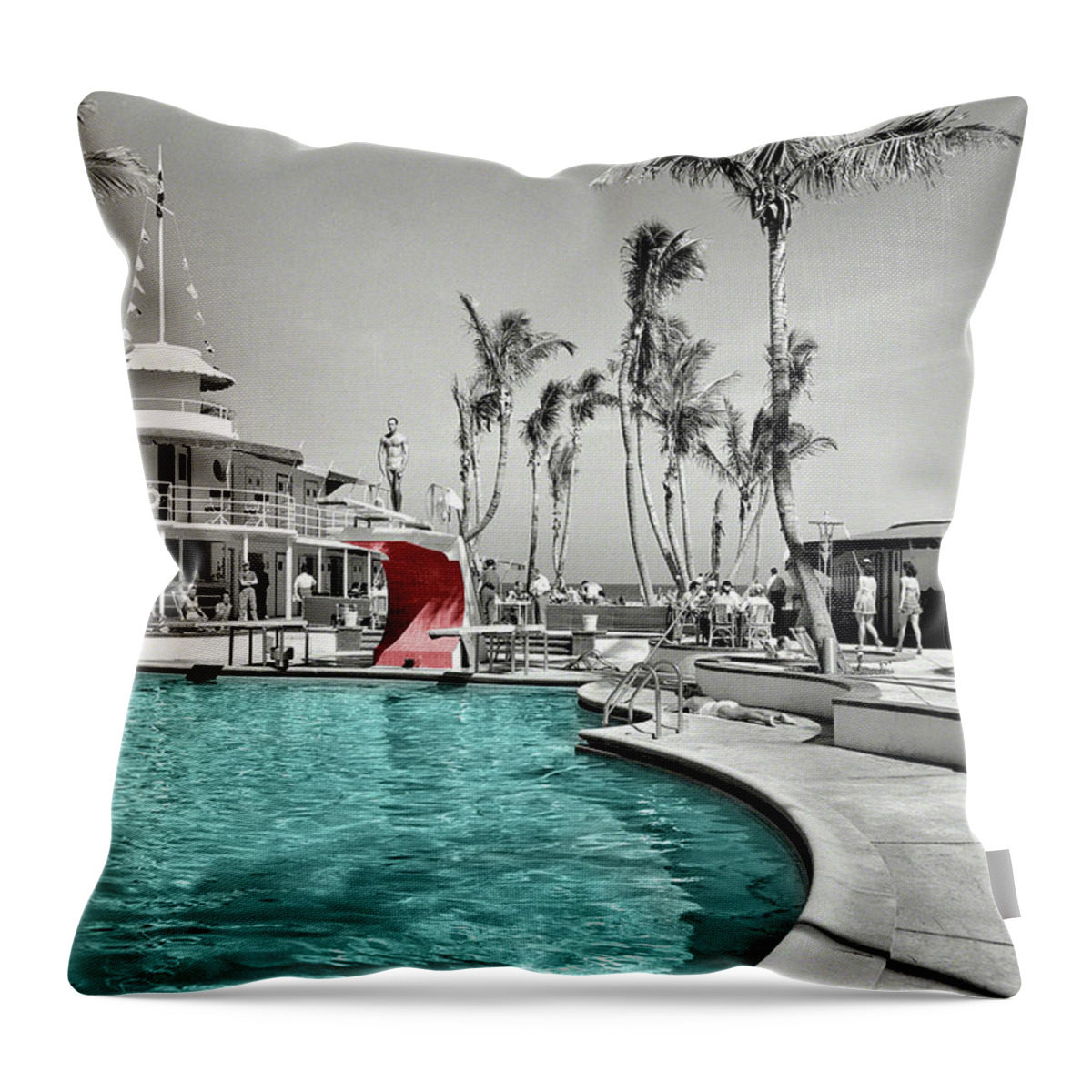 Vintage Miami Throw Pillow featuring the photograph Vintage Miami 2 by Andrew Fare