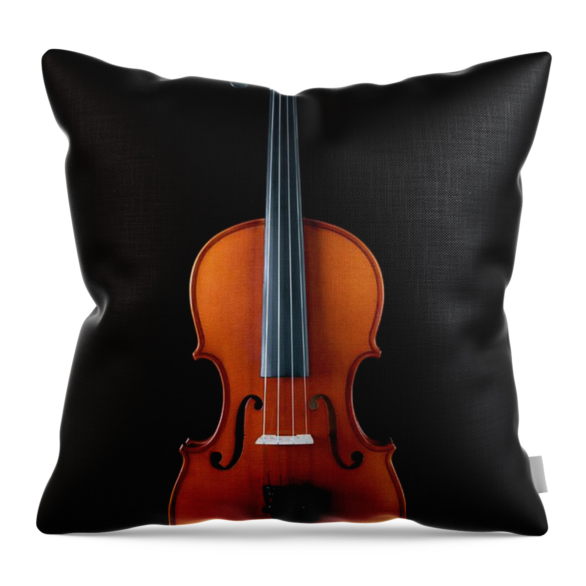 Black Color Throw Pillow featuring the photograph Violin by Junior Gonzalez