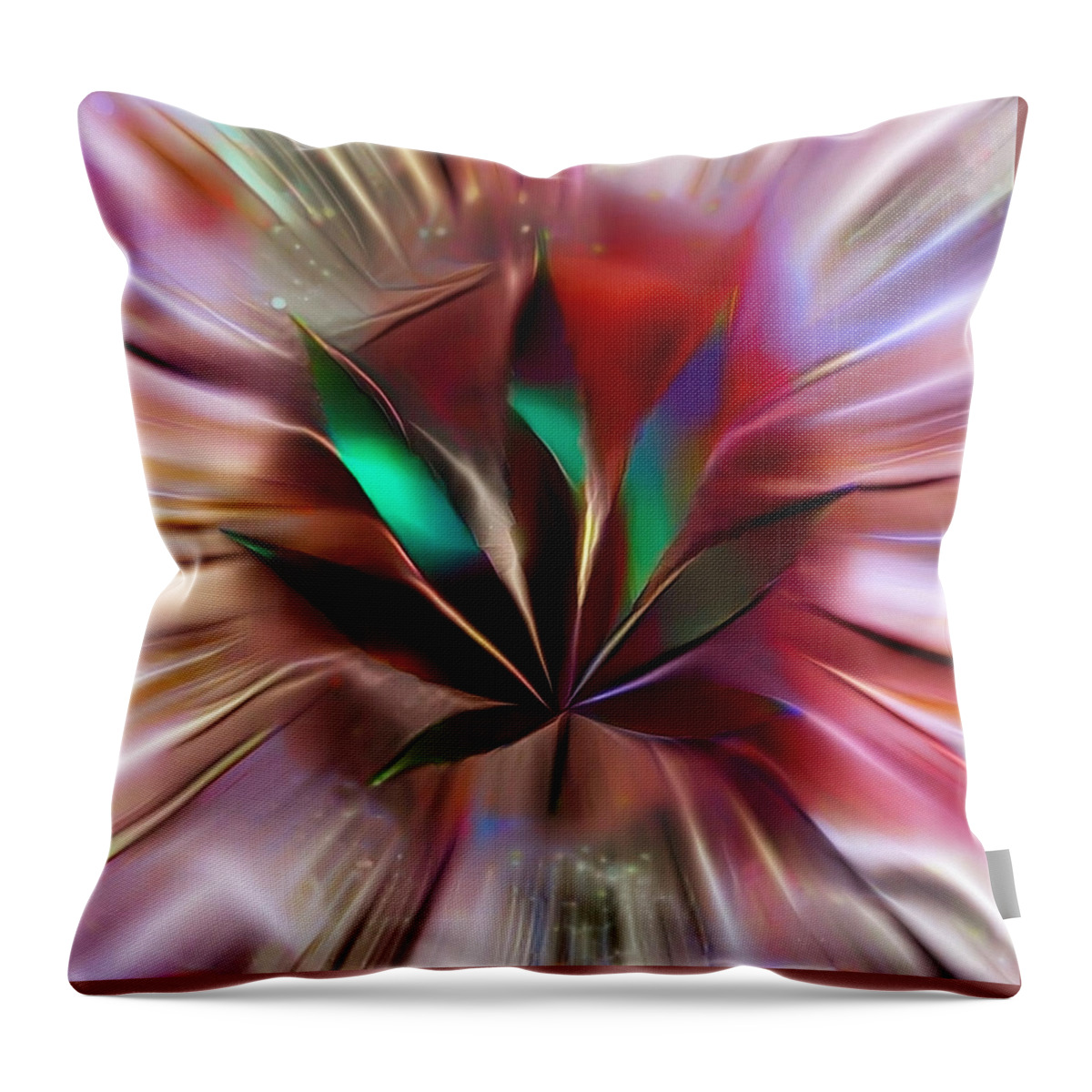 Abstract Throw Pillow featuring the digital art Vivid marijuana leaf by Bruce Rolff