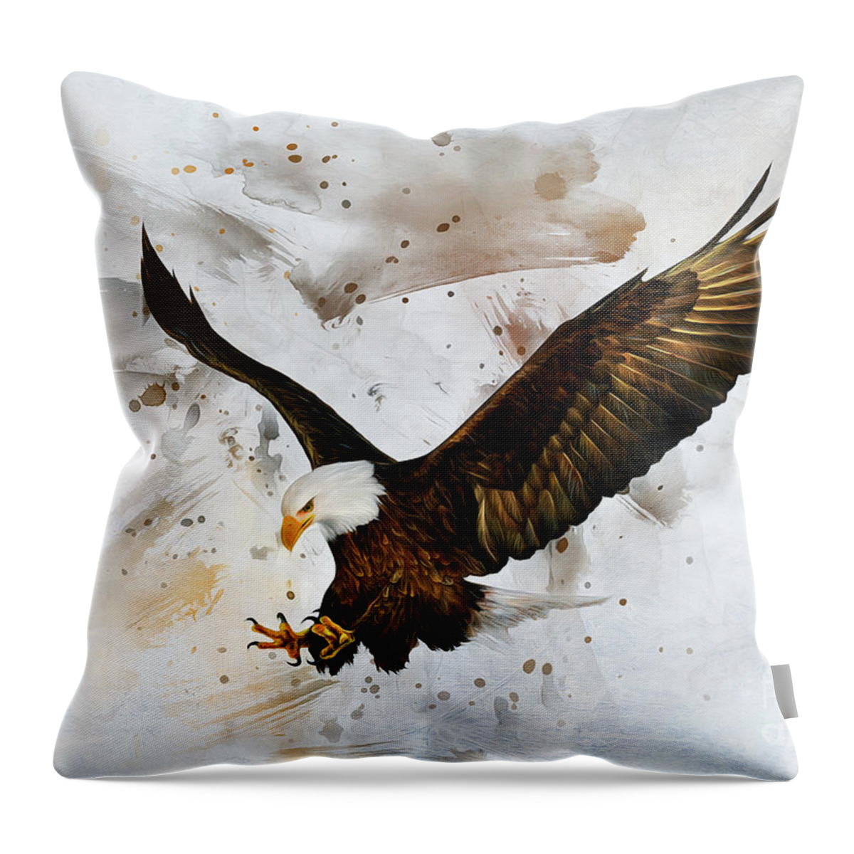 Bird Throw Pillow featuring the digital art Voice of The Eagle by Ian Mitchell