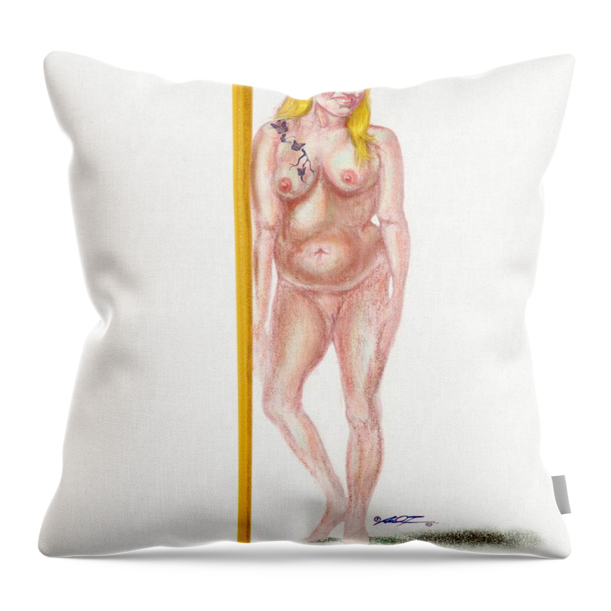 Model Throw Pillow featuring the digital art VW the Model by Dale Turner