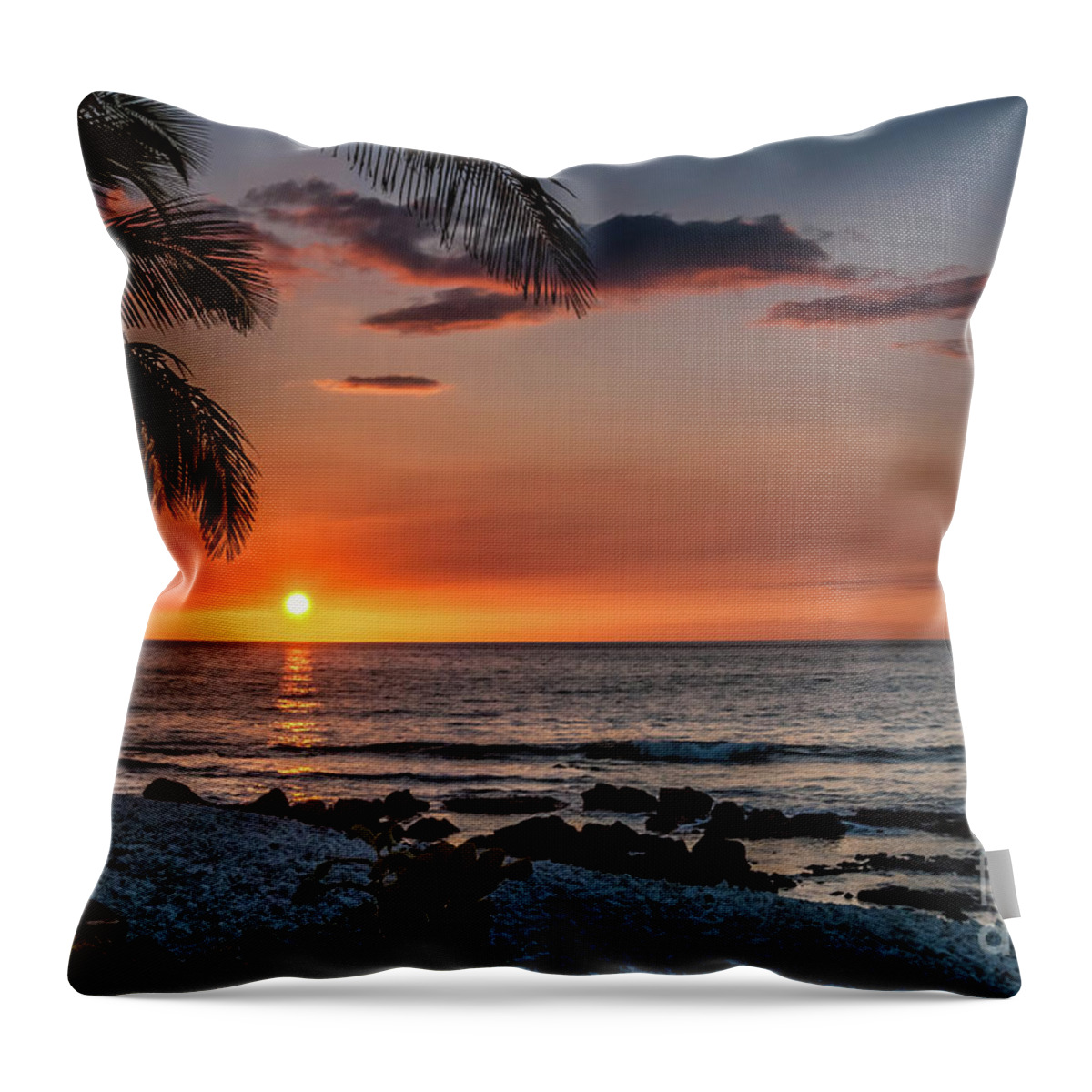 Waikoloa Throw Pillow featuring the photograph Waikoloa Sunset 1 by Al Andersen