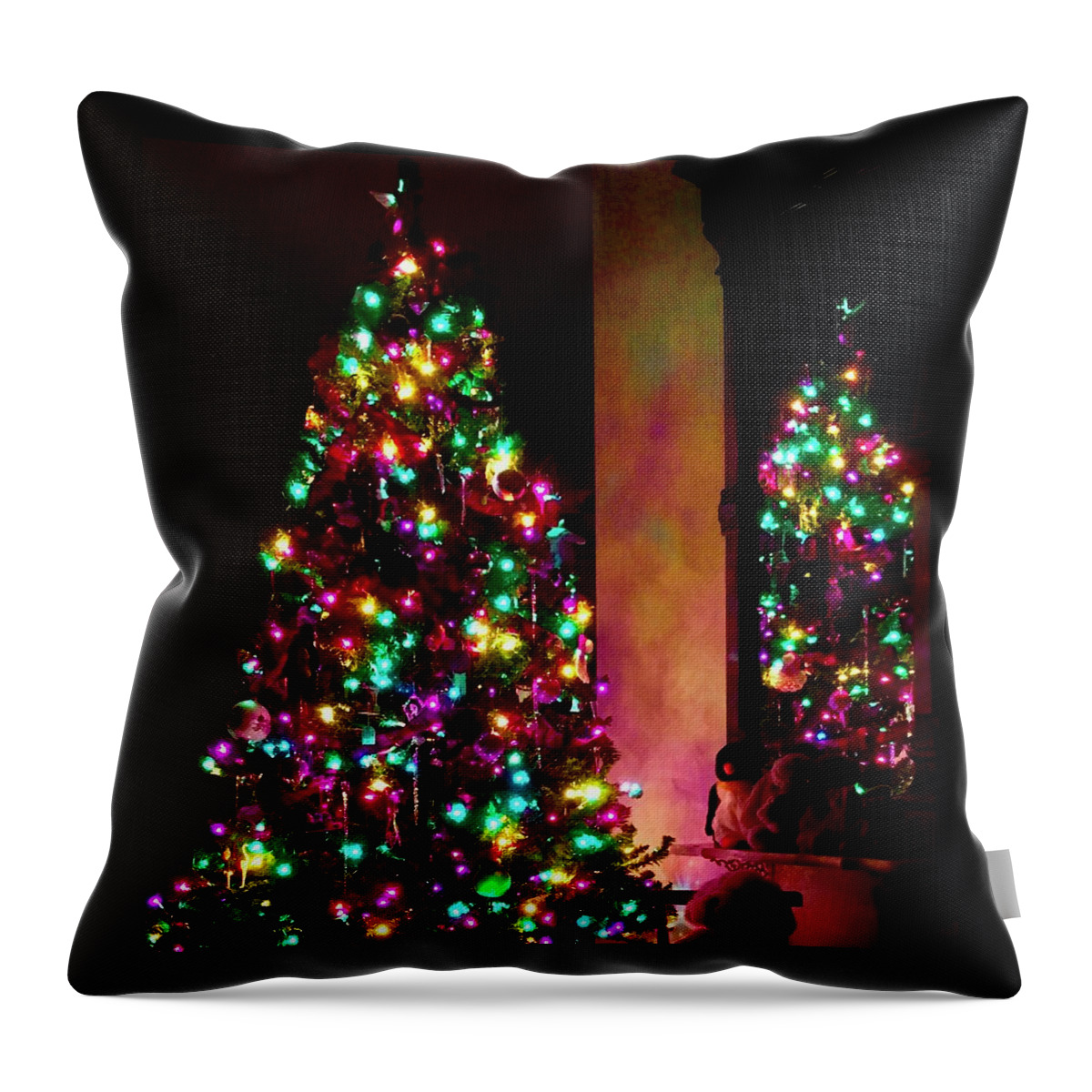 Waiting For Santa Throw Pillow featuring the photograph Waiting for Santa by Debra Grace Addison
