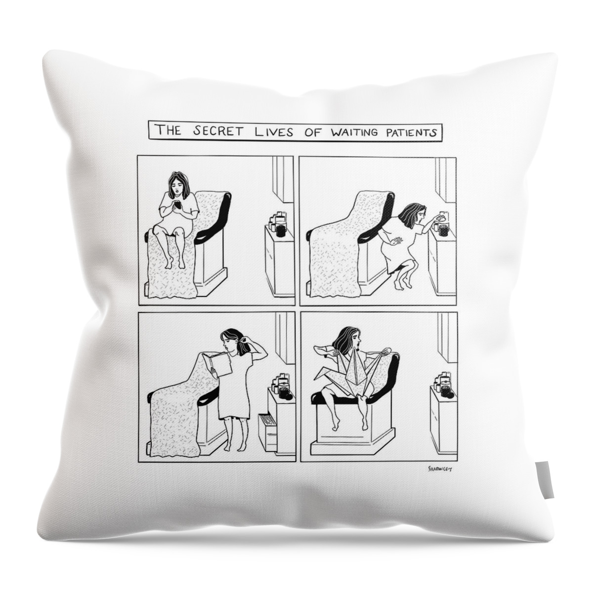 Waiting Patients Throw Pillow