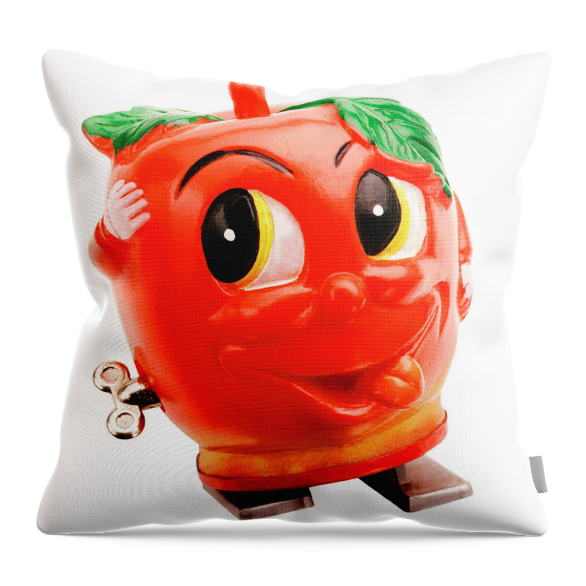 Apple Throw Pillow featuring the drawing Walking Red Apple by CSA Images