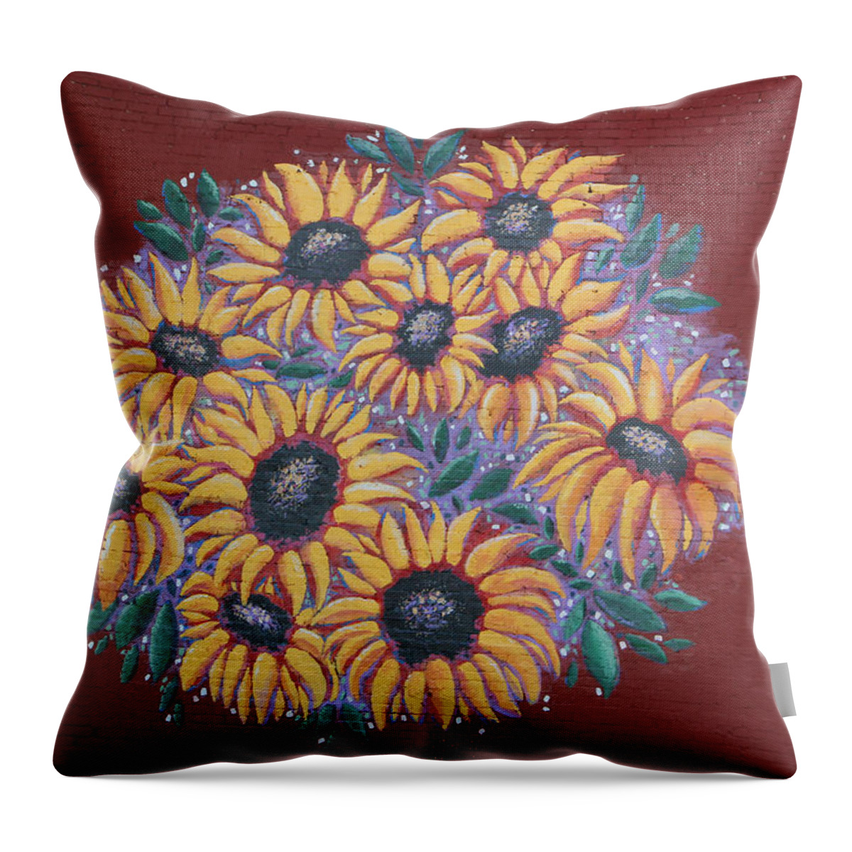 Flower Throw Pillow featuring the photograph Staunton Wall Flowers by Lin Grosvenor