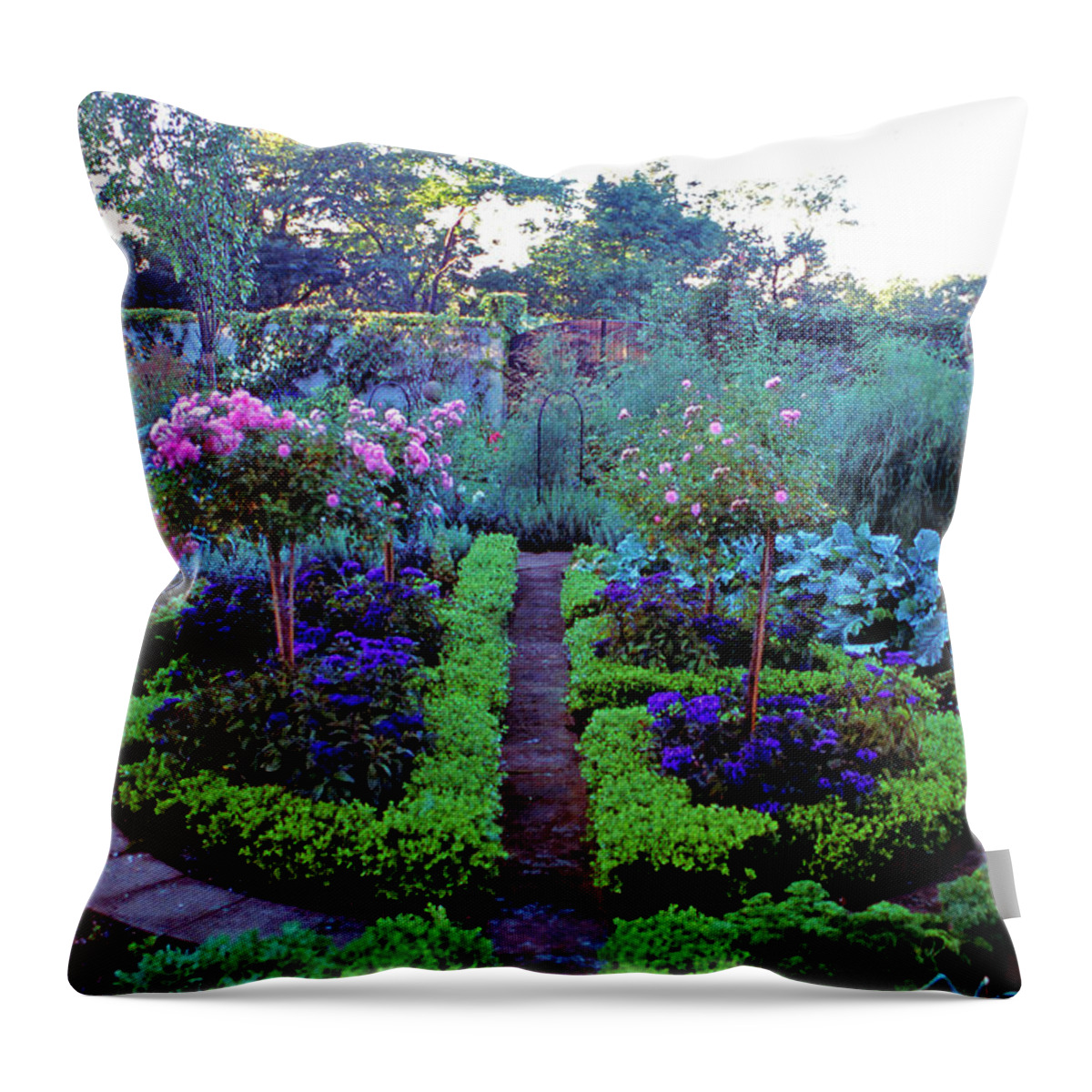 Tranquility Throw Pillow featuring the photograph Walled Garden by Richard Felber