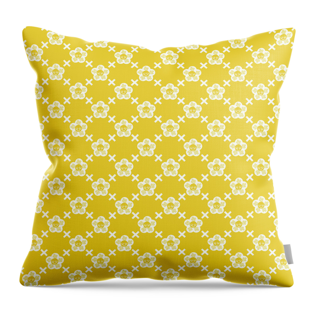 Yellow Throw Pillow featuring the photograph Wallpaper Flower Chobopop by Chobopop