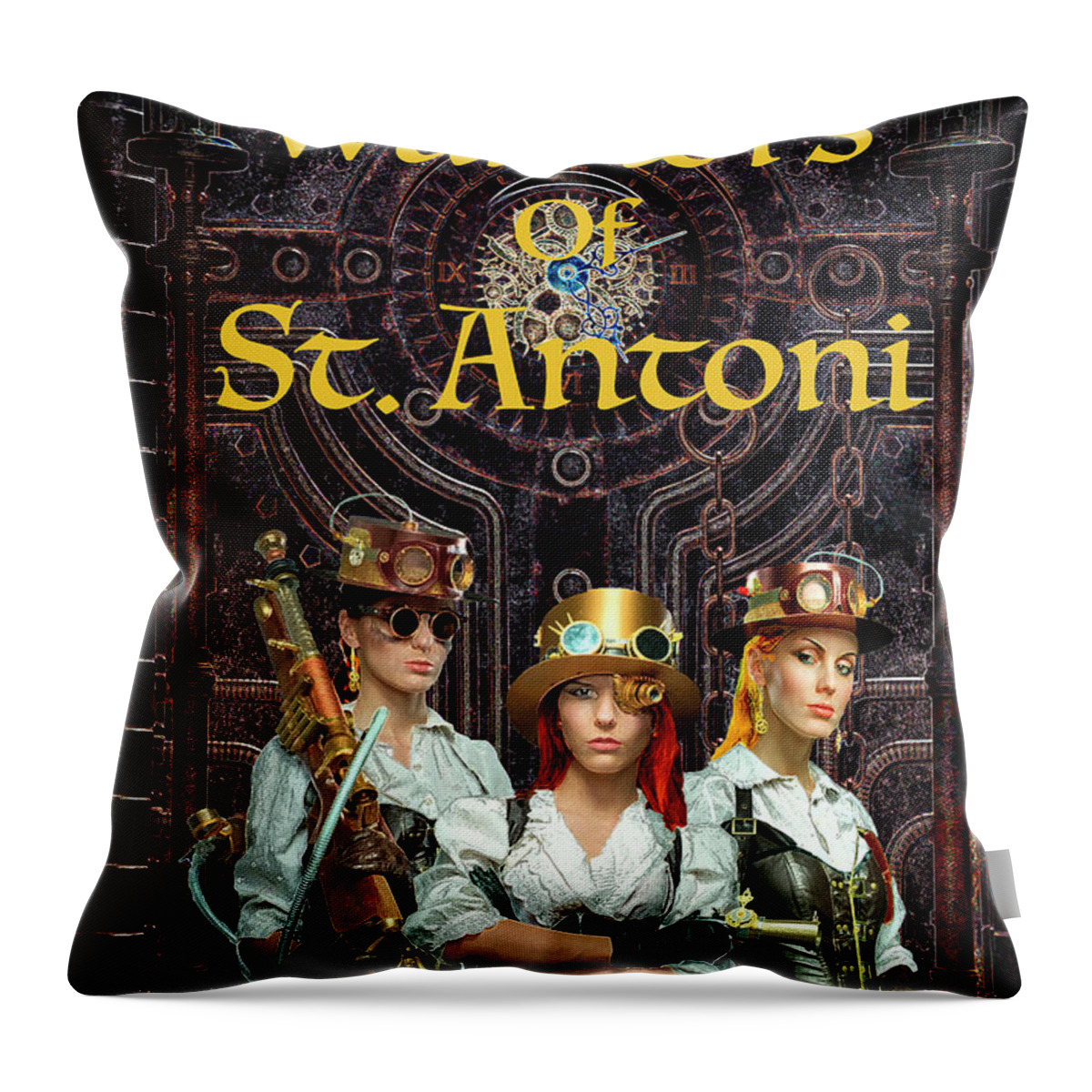Alien Worlds Romance Throw Pillow featuring the digital art Warriors of St. Antoni by Gail Daley