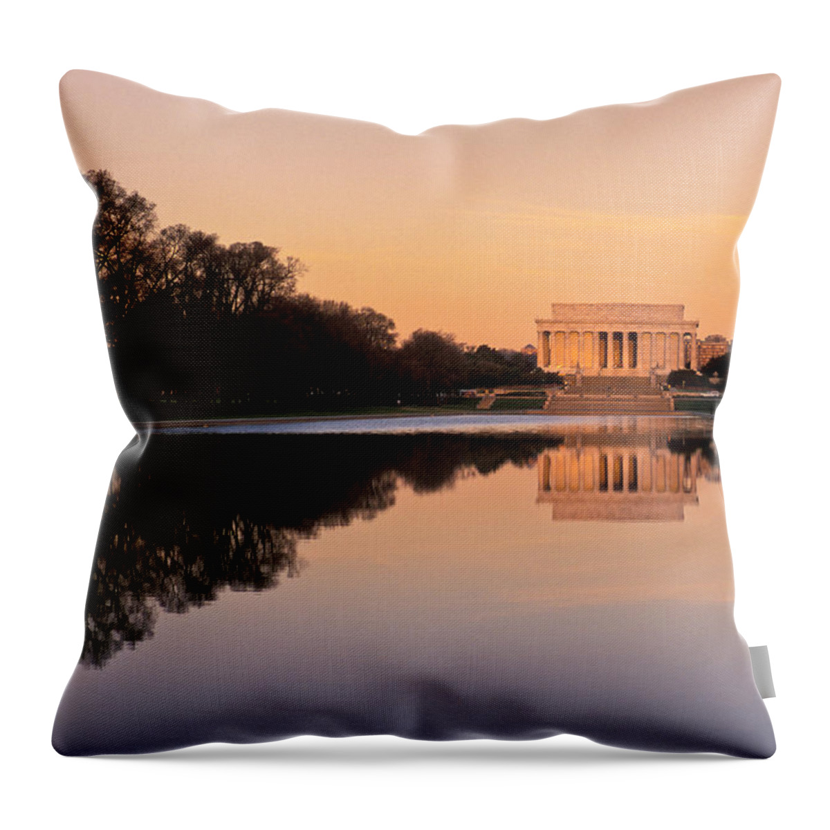 Estock Throw Pillow featuring the digital art Washington Dc, Lincoln Memorial by Heeb Photos