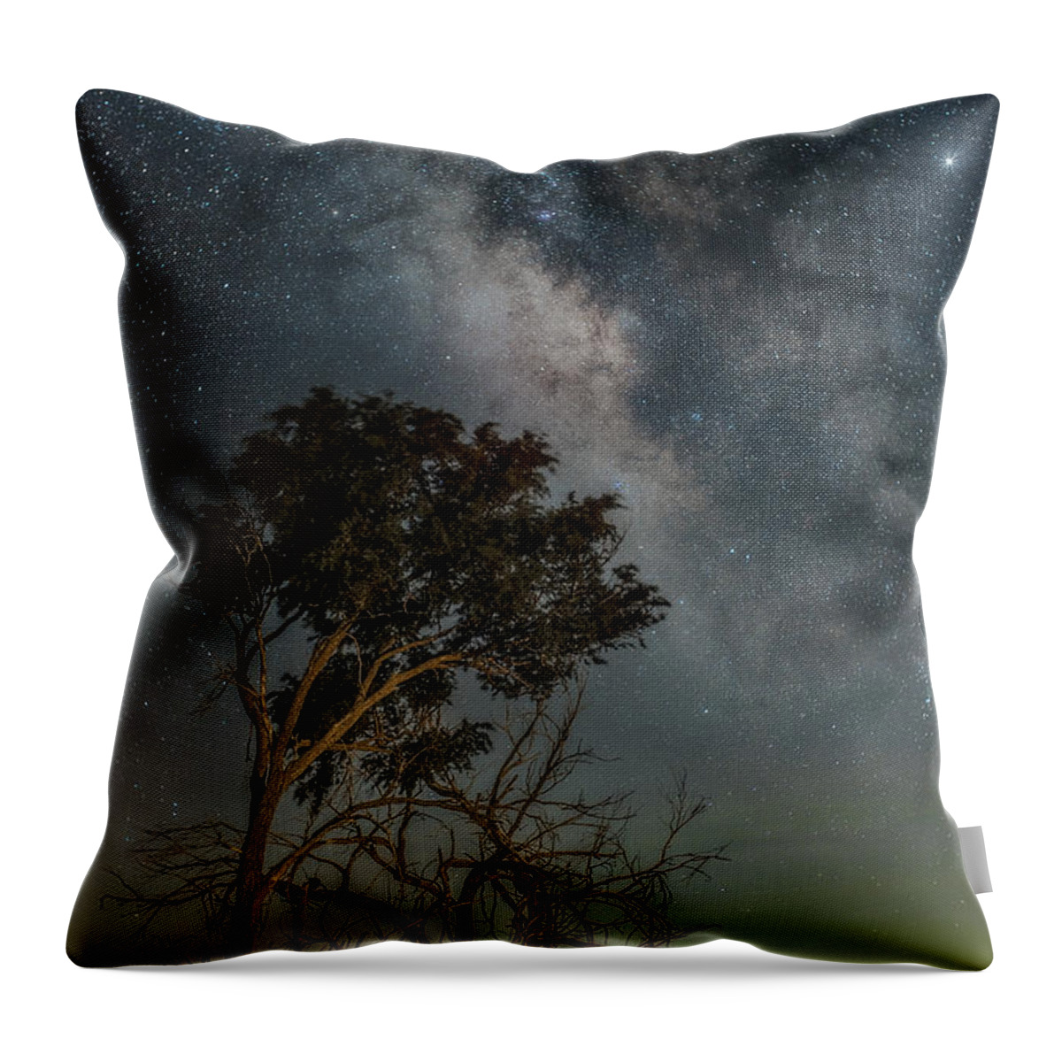 Milky Way Throw Pillow featuring the photograph Watching over Fallen Friends by James Clinich