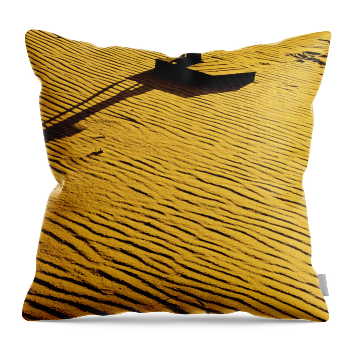 Shadow Throw Pillow featuring the photograph Water Pump In Sand by Alfred Gescheidt