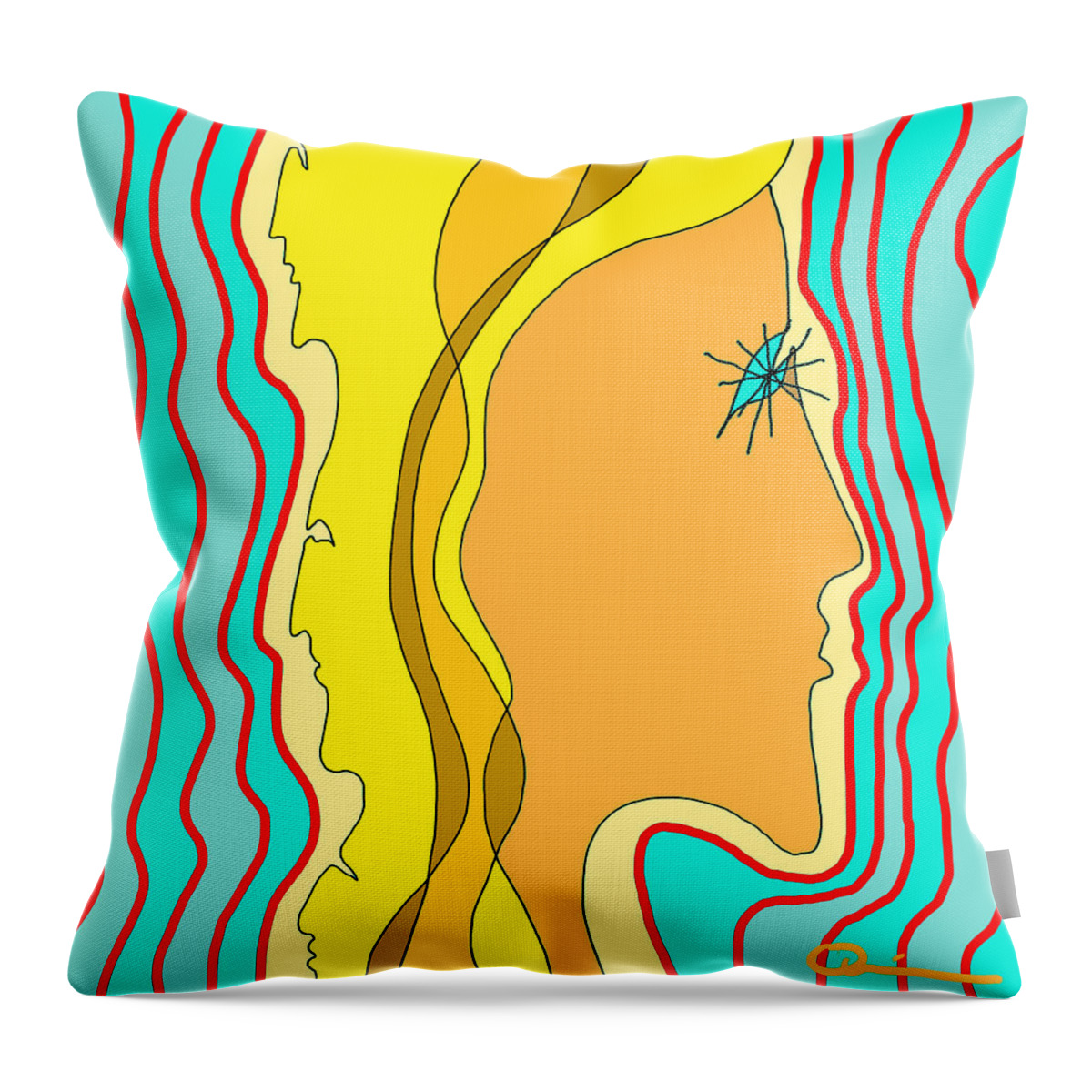 Quiros Throw Pillow featuring the digital art Water World by Jeffrey Quiros