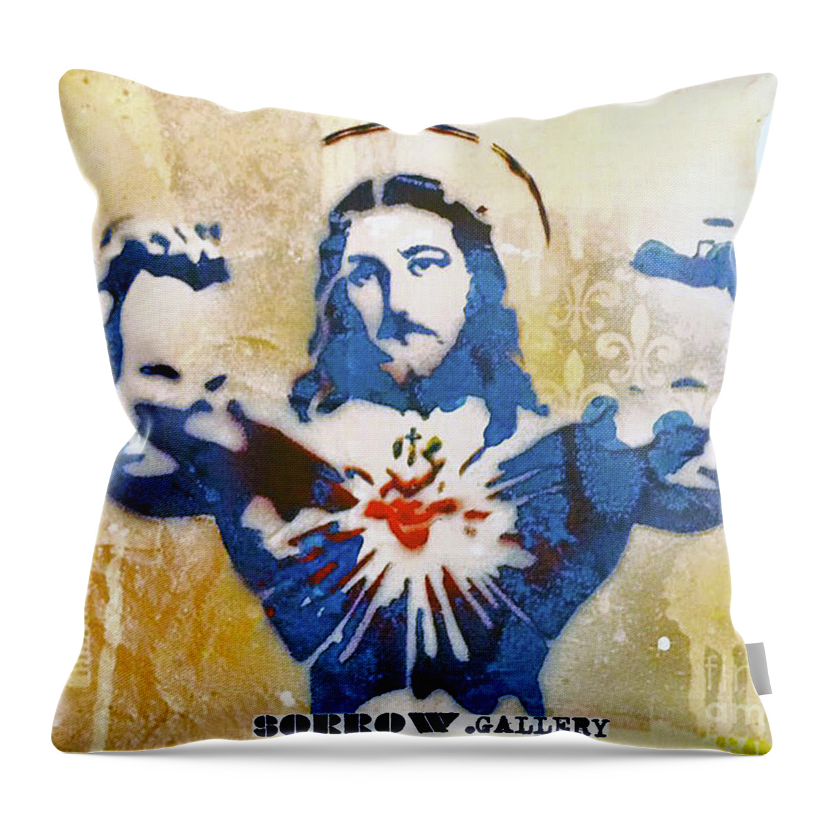  Throw Pillow featuring the mixed media Watermarked Promo Image by SORROW Gallery