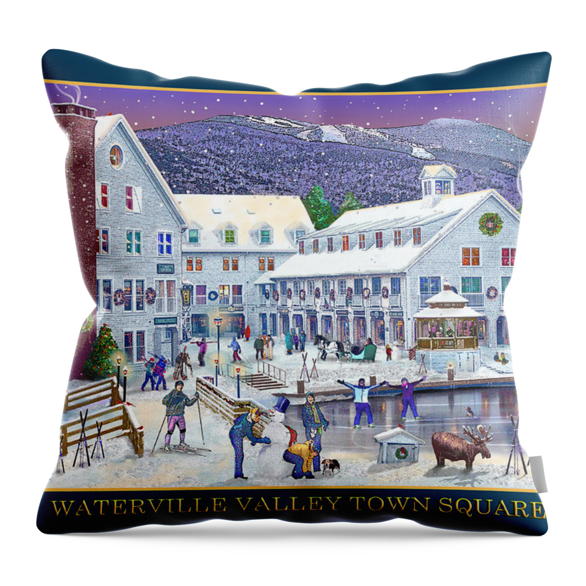 Waterville Valley New Hampshire Throw Pillow featuring the photograph Waterville Valley at Wintertime by Nancy Griswold