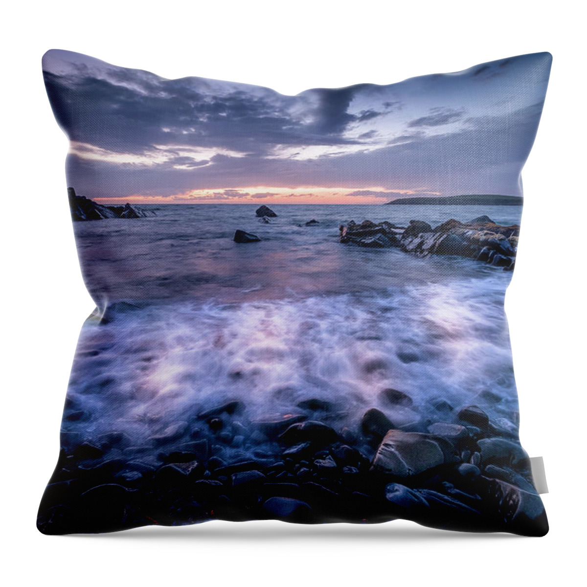 Dumfries & Galloway Throw Pillow featuring the photograph Waves in Motion by Peter OReilly