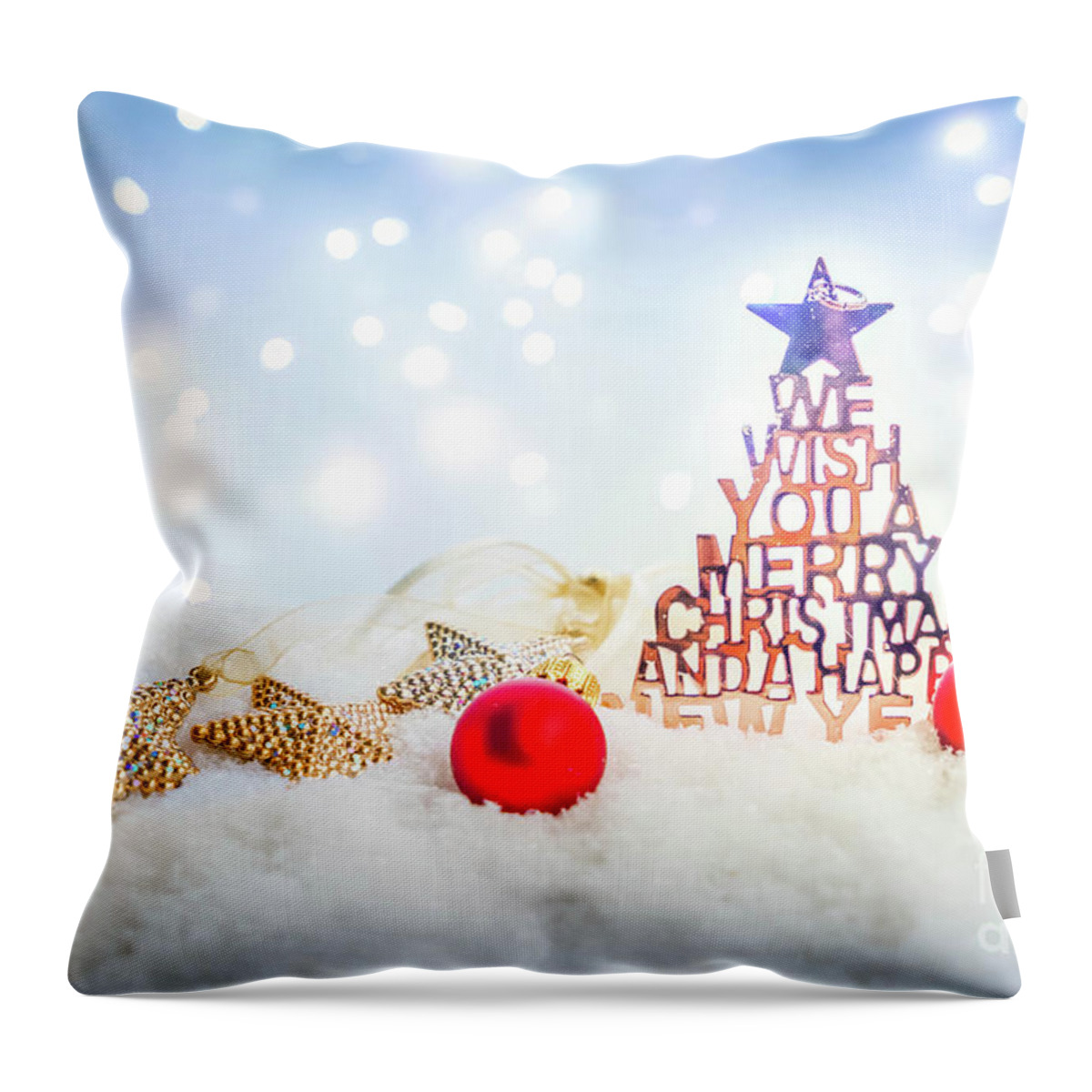 Christmas Throw Pillow featuring the photograph We wish you...II by Anastasy Yarmolovich