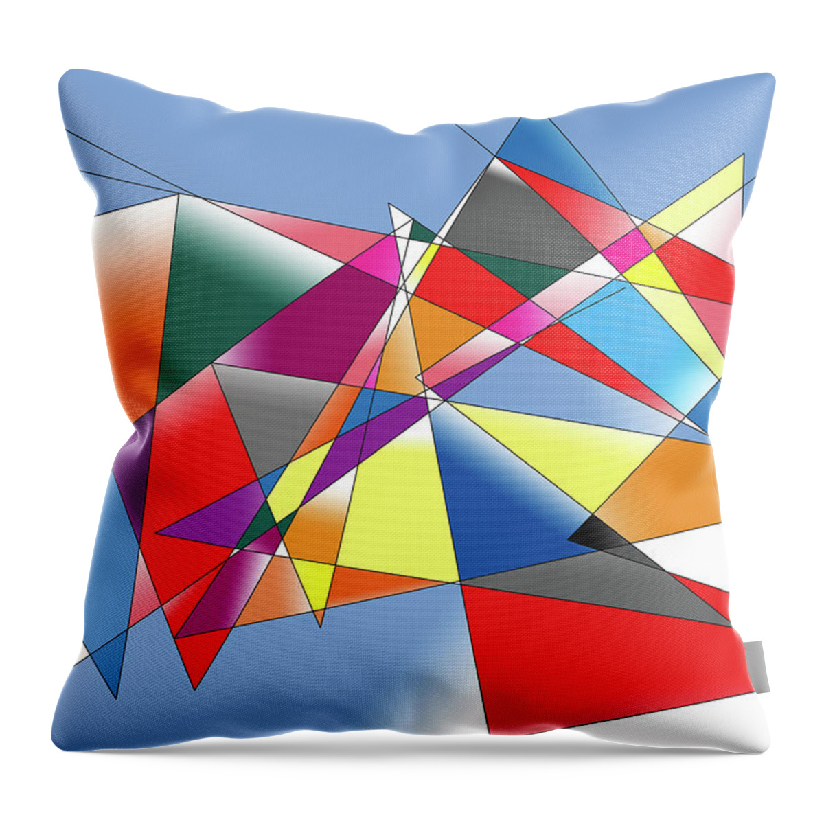 Cubist Throw Pillow featuring the digital art Weather And Time, 2017 by Alex Caminker