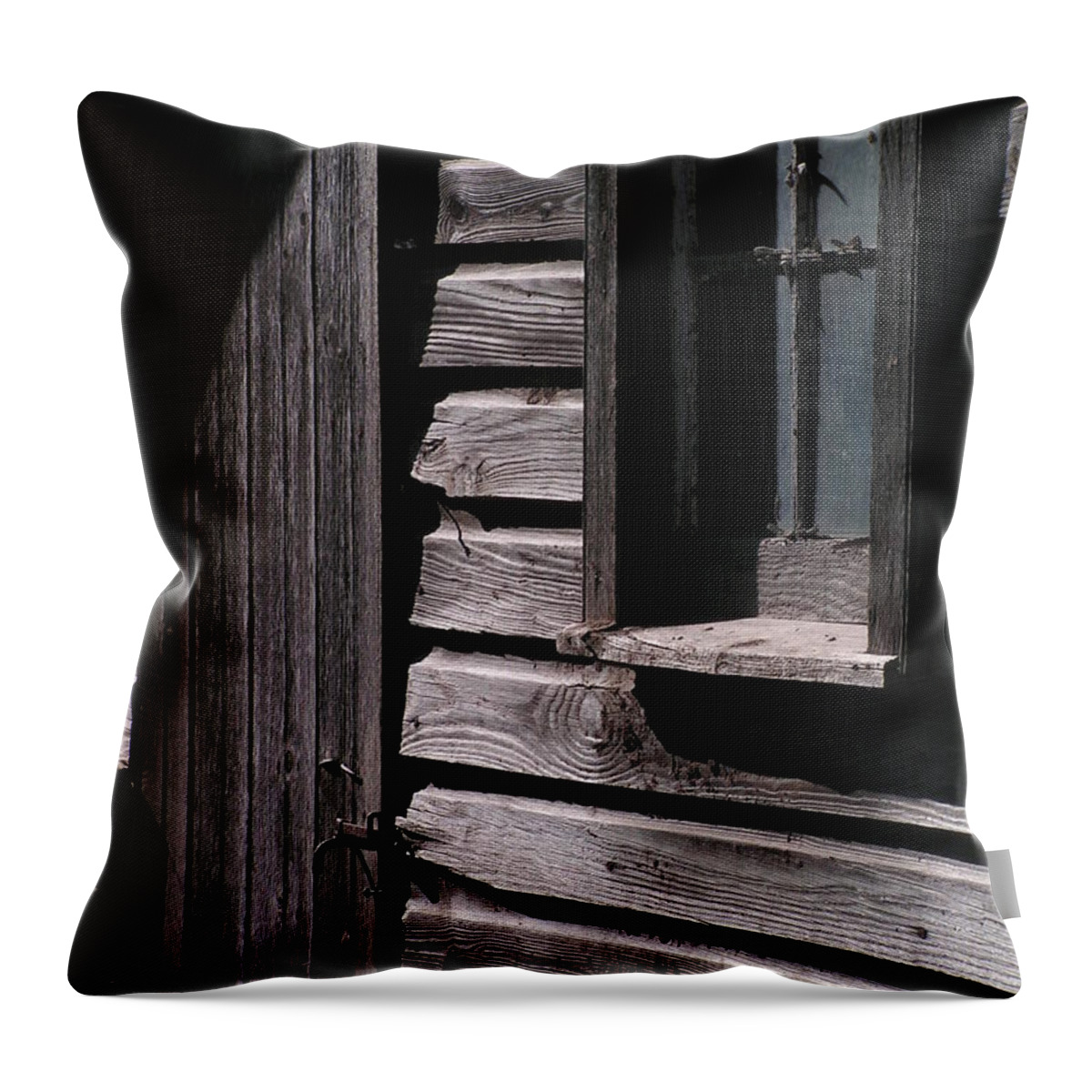 Shadow Throw Pillow featuring the photograph Weathered Shed by Chiptape